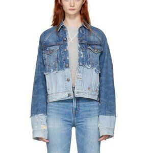 R13 Denim Double Shredded Raglan Trucker Jacket Tilly & Benton Size Small